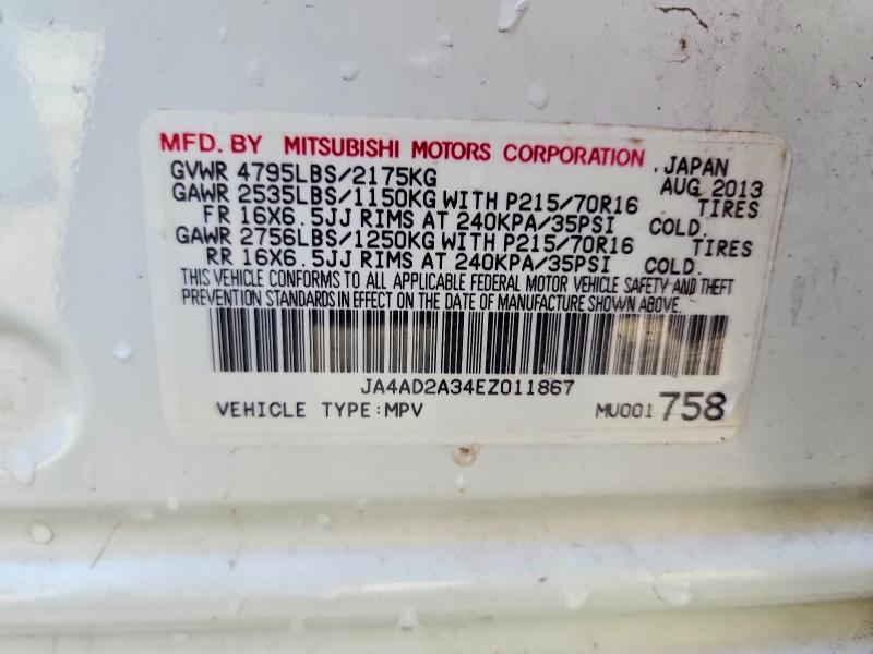 Продаж на аукціоні авто 2014 Mitsubishi Outlander, vin: JA4AD2A34EZ011867, номер лоту: 47739516