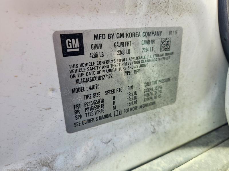 Продаж на аукціоні авто 2017 Buick Encore, vin: KL4CJASBXHB127122, номер лоту: 47302996