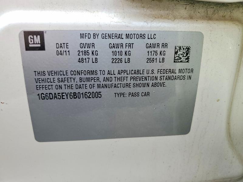2011 Cadillac Cts მანქანა იყიდება აუქციონზე, vin: 1G6DA5EY6B0162005, აუქციონის ნომერი: 47912276
