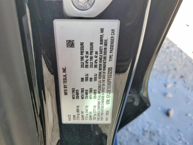 46473946 :رقم المزاد ، 5YJ3E1EA6PF553205 vin ، 2023 Tesla Model 3 مزاد بيع