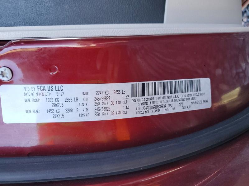 47099566 :رقم المزاد ، 2C4RC1GG7HR838034 vin ، 2017 Chrysler Pacifica مزاد بيع