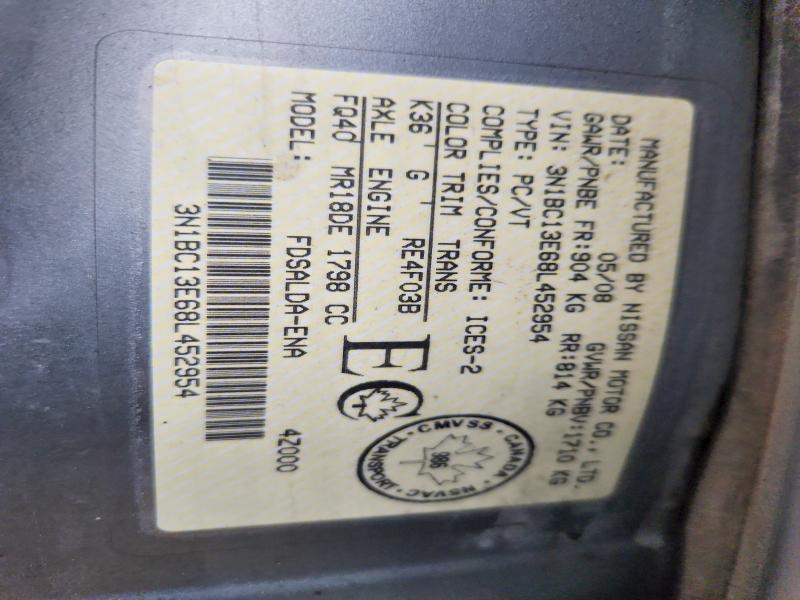 Aukcja sprzedaży 2008 Nissan Versa, vin: 3N1BC13E68L452954, numer aukcji: 79008905