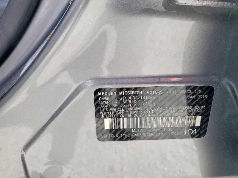 Продаж на аукціоні авто 2019 Mitsubishi Mirage, vin: ML32F3FJ9KHF11435, номер лоту: 79452925