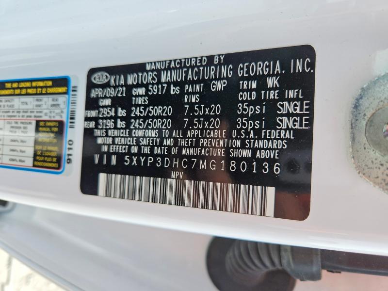 Aukcja sprzedaży 2021 Kia Telluride, vin: 5XYP3DHC7MG180136, numer aukcji: 47259746
