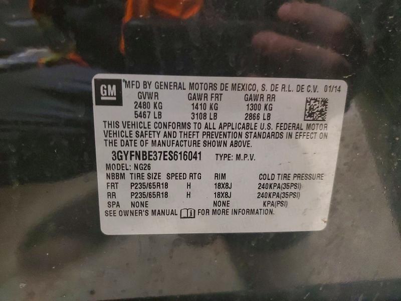 45667456 :رقم المزاد ، 3GYFNBE37ES616041 vin ، 2014 Cadillac Srx مزاد بيع