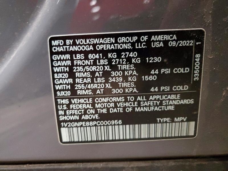 2023 Volkswagen Id.4 მანქანა იყიდება აუქციონზე, vin: 1V2GNPE88PC000956, აუქციონის ნომერი: 47501786