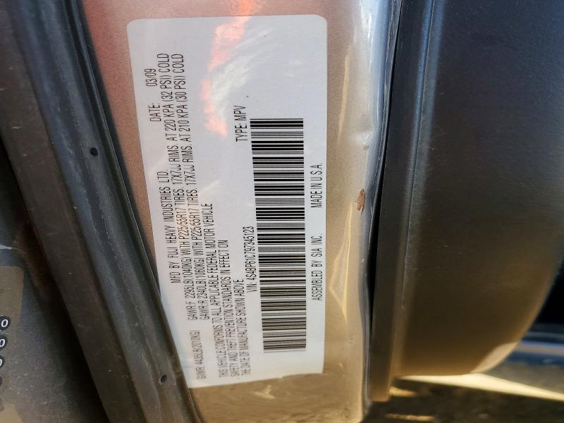 Aukcja sprzedaży 2009 Subaru Outback, vin: 4S4BP61C797345123, numer aukcji: 45916936