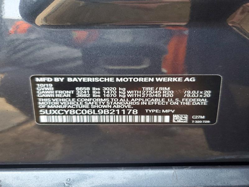 Aukcja sprzedaży 2020 Bmw X6, vin: 5UXCY8C06L9B21178, numer aukcji: 79401125