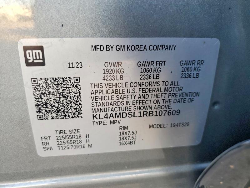 2024 Buick Encore Gx მანქანა იყიდება აუქციონზე, vin: KL4AMDSL1RB107609, აუქციონის ნომერი: 41608286