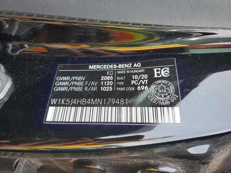46148626 :رقم المزاد ، W1K5J4HB4MN179481 vin ، 2021 Mercedes-benz Cla مزاد بيع