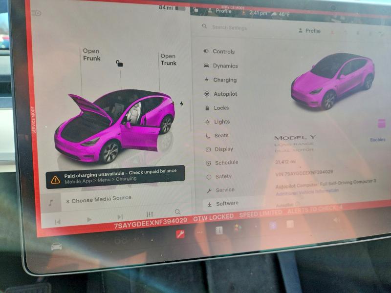 Продаж на аукціоні авто 2022 Tesla Model Y, vin: 7SAYGDEEXNF394029, номер лоту: 46201996