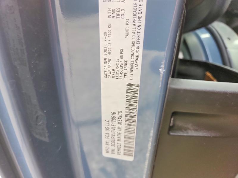 Auction sale of the 2020 Ram Promaster 3500, vin: 3C6URVJG4LE128616, lot number: 41659526