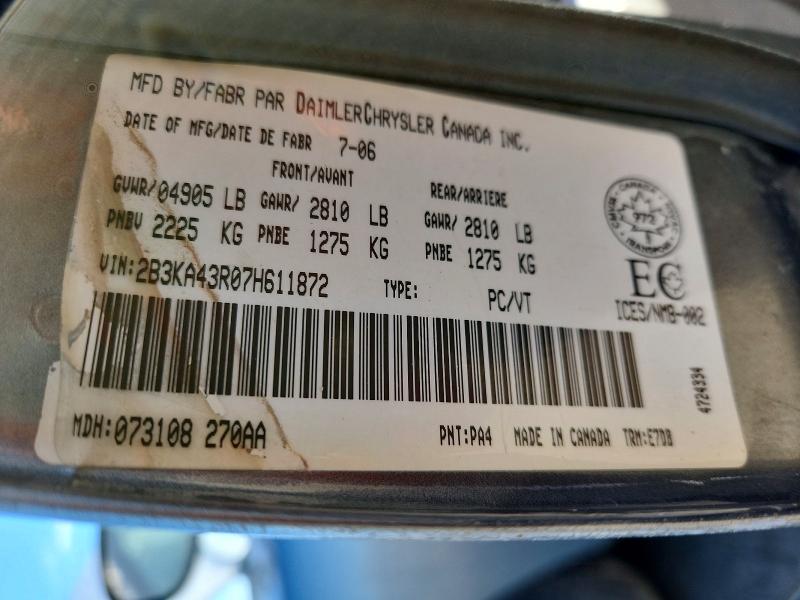 46685826 :رقم المزاد ، 2B3KA43R07H611872 vin ، 2007 Dodge Charger مزاد بيع