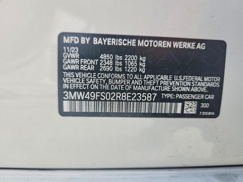 Продаж на аукціоні авто 2024 Bmw Motorrad M340i, vin: 3MW49FS02R8E23587, номер лоту: 47052756