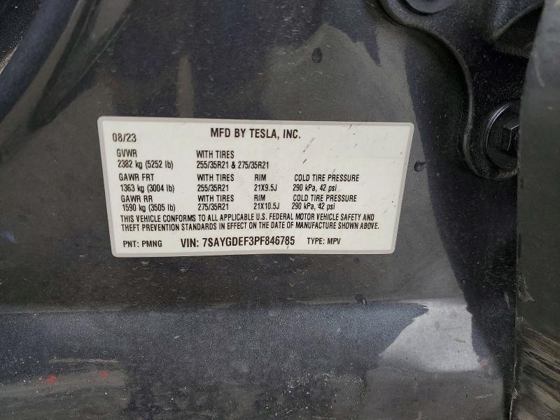 Продажа на аукционе авто 2023 Tesla Model Y, vin: 7SAYGDEF3PF846785, номер лота: 46001576