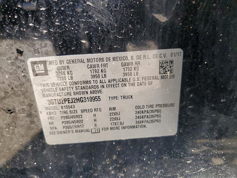 Aukcja sprzedaży 2017 Gmc Sierra, vin: 3GTU2PEJ2HG310955, numer aukcji: 46542736