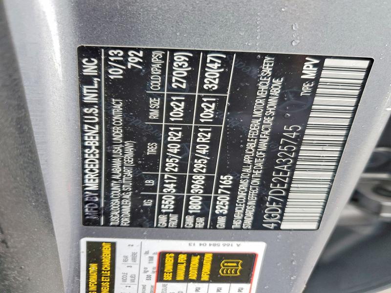 Aukcja sprzedaży 2014 Mercedes-benz Gl, vin: 4JGDF7DE2EA325745, numer aukcji: 42048066