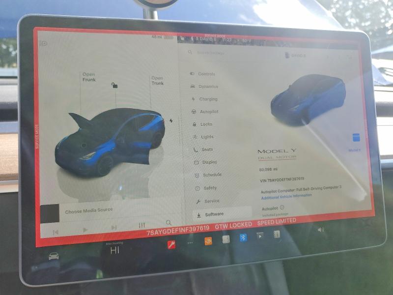 Продаж на аукціоні авто 2022 Tesla Model Y, vin: 7SAYGDEF1NF397619, номер лоту: 47106696