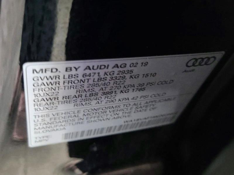 Auction sale of the 2019 Audi Q8, vin: WA1BVAF15KD029922, lot number: 48490836