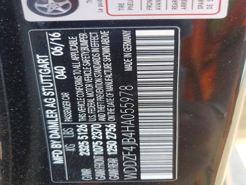 Aukcja sprzedaży 2017 Mercedes-benz E, vin: WDDZF4JB4HA055978, numer aukcji: 45581066