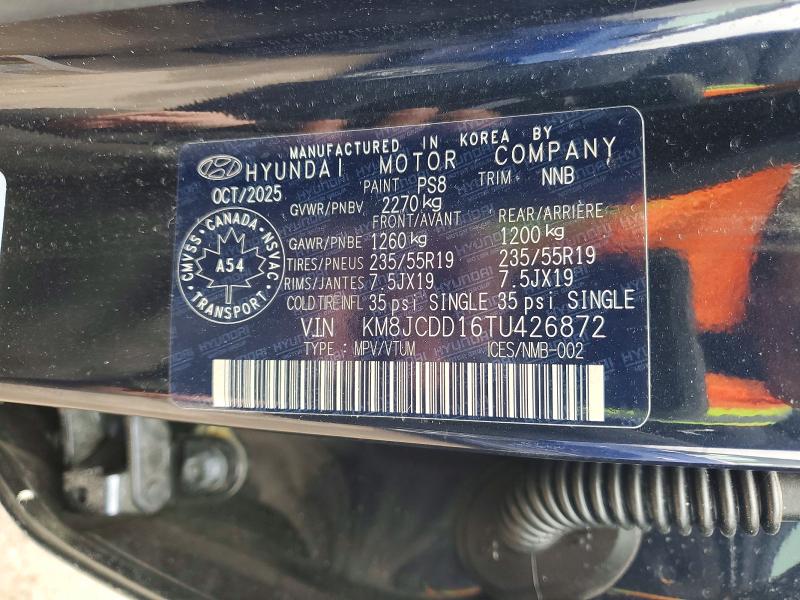 Продаж на аукціоні авто 2026 Hyundai Tucson Hybrid, vin: KM8JCDD16TU426872, номер лоту: 46301466