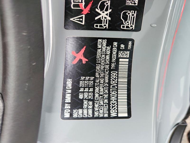 Продажа на аукционе авто 2026 Bmw M4, vin: WBS33HK06TCV82990, номер лота: 45655046