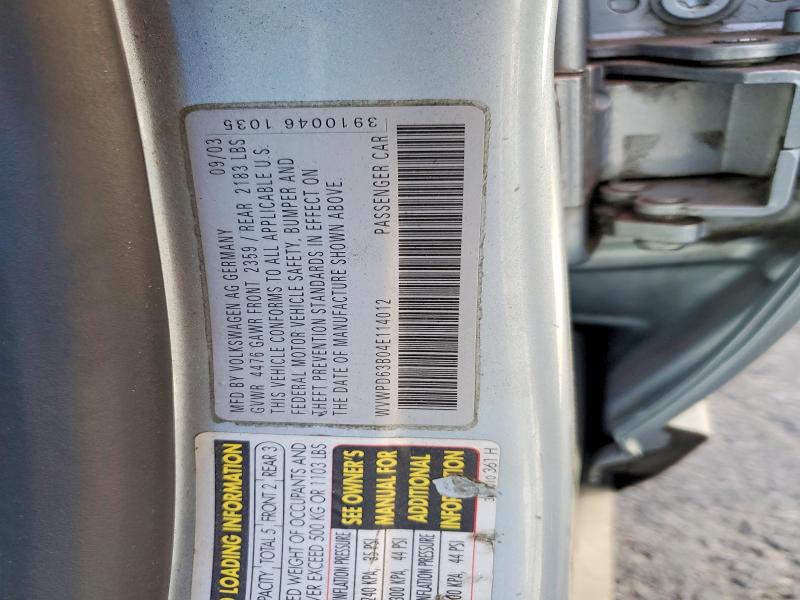 Продаж на аукціоні авто 2004 Volkswagen Passat, vin: WVWPD63B04E114012, номер лоту: 46285726