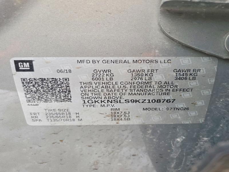 Продаж на аукціоні авто 2019 Gmc Acadia, vin: 1GKKNSLS9KZ108767, номер лоту: 79782315