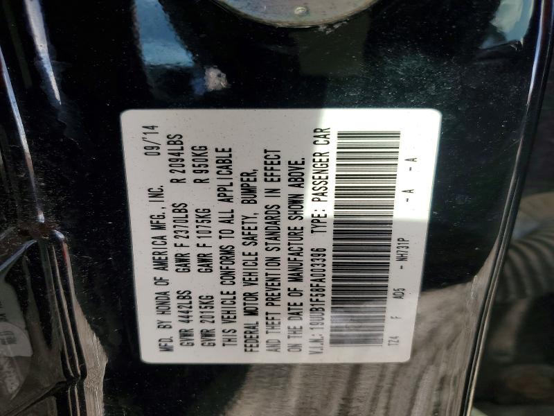 46050016 :رقم المزاد ، 19UUB1F58FA003396 vin ، 2015 Acura Tlx مزاد بيع