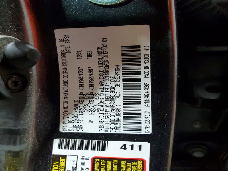 2020 Toyota Tacoma მანქანა იყიდება აუქციონზე, vin: 3TMDZ5BN4LM090011, აუქციონის ნომერი: 47381646