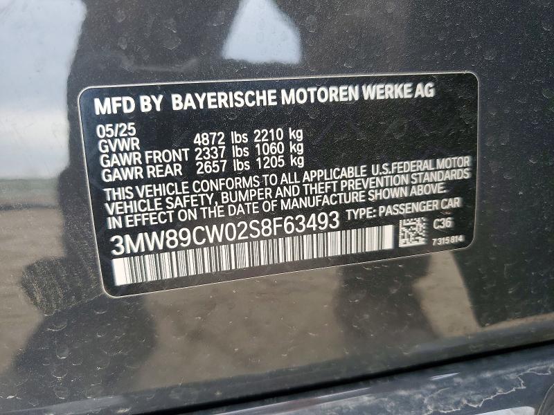 Продажа на аукционе авто 2025 Bmw 330xi, vin: 3MW89CW02S8F63493, номер лота: 48158676