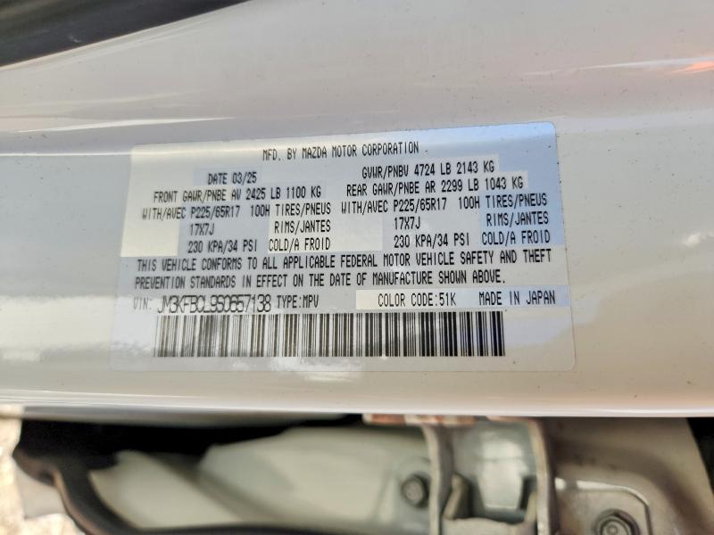 47942886 :رقم المزاد ، JM3KFBCL9S0657138 vin ، 2025 Mazda Cx-5 مزاد بيع