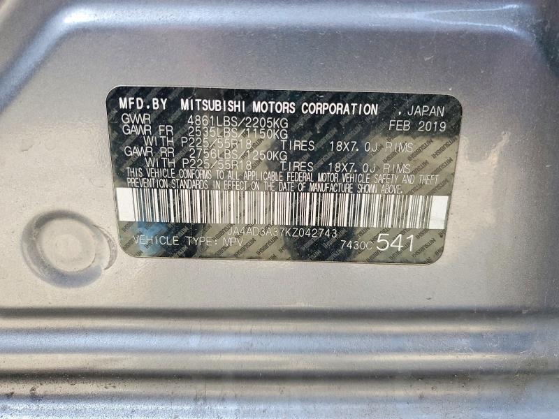 Aukcja sprzedaży 2019 Mitsubishi Outlander, vin: JA4AD3A37KZ042743, numer aukcji: 47877236