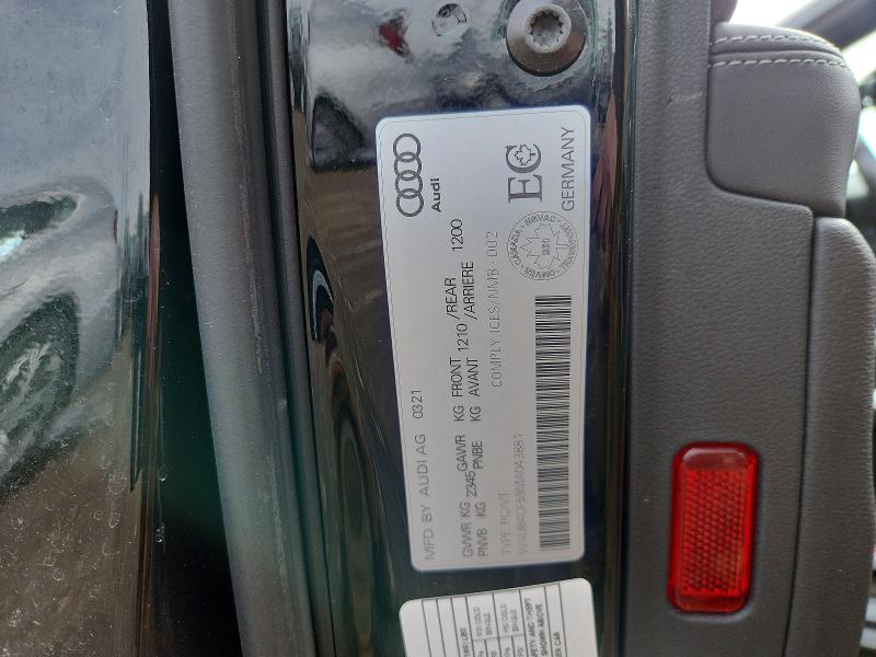 46734556 :رقم المزاد ، WAUB4CF59MA043881 vin ، 2021 Audi S5 مزاد بيع