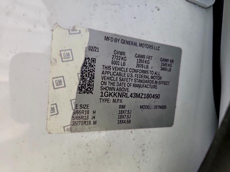 Aukcja sprzedaży 2021 Gmc Acadia, vin: 1GKKNRL43MZ180450, numer aukcji: 46864486