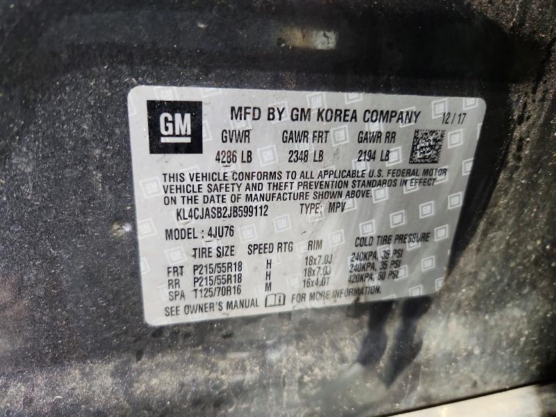 Продажа на аукционе авто 2018 Buick Encore, vin: KL4CJASB2JB599112, номер лота: 45994536