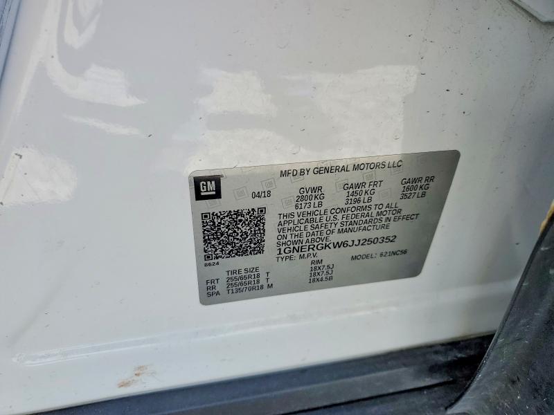 Продажа на аукционе авто 2018 Chevrolet Traverse, vin: 1GNERGKW6JJ250352, номер лота: 42074316