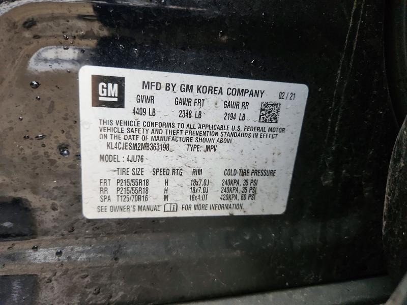 78983935 :رقم المزاد ، KL4CJESM2MB363198 vin ، 2021 Buick Encore مزاد بيع