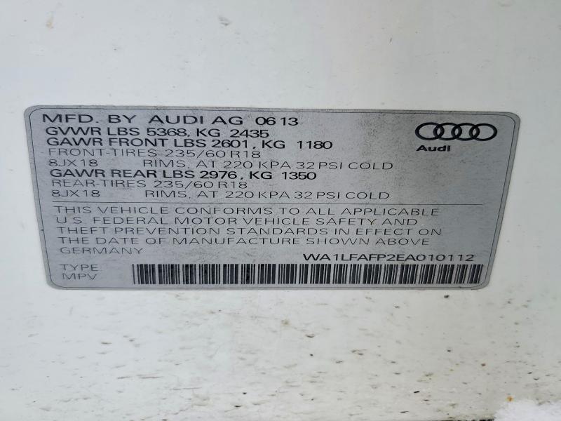 Aukcja sprzedaży 2014 Audi Q5, vin: WA1LFAFP2EA010112, numer aukcji: 46121546