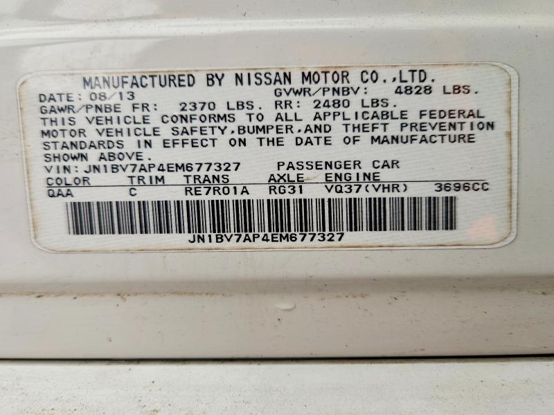 Aukcja sprzedaży 2014 Infiniti Q50, vin: JN1BV7AP4EM677327, numer aukcji: 46704336