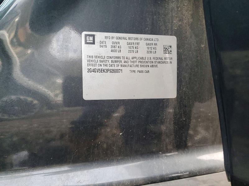 Продажа на аукционе авто 2015 Buick Regal, vin: 2G4GV5EK3F9260071, номер лота: 46292556