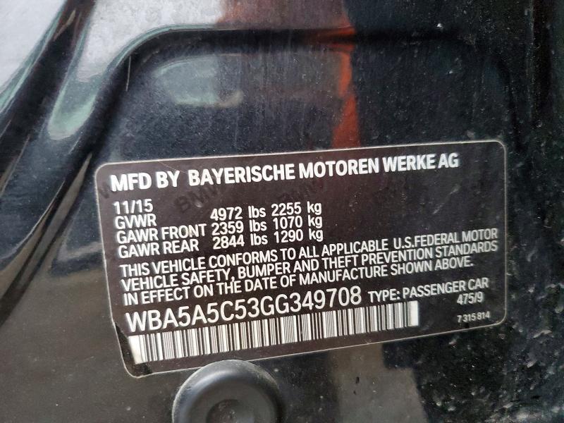45833406 :رقم المزاد ، WBA5A5C53GG349708 vin ، 2016 Bmw 528 مزاد بيع