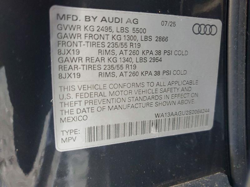 Aukcja sprzedaży 2025 Audi Q5, vin: WA13AAGU2S2064244, numer aukcji: 74405945