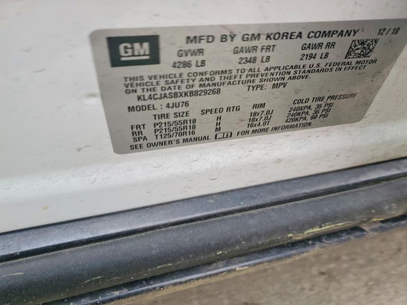 Aukcja sprzedaży 2019 Buick Encore, vin: KL4CJASBXKB829268, numer aukcji: 45452136