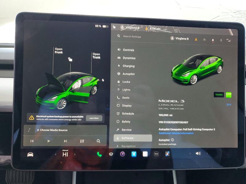 Aukcja sprzedaży 2019 Tesla Model 3, vin: 5YJ3E1EB1KF392487, numer aukcji: 47391846