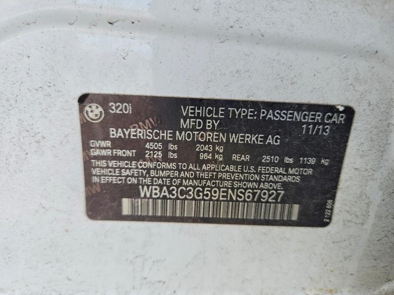 Продажа на аукционе авто 2014 Bmw 320, vin: WBA3C3G59ENS67927, номер лота: 47589056