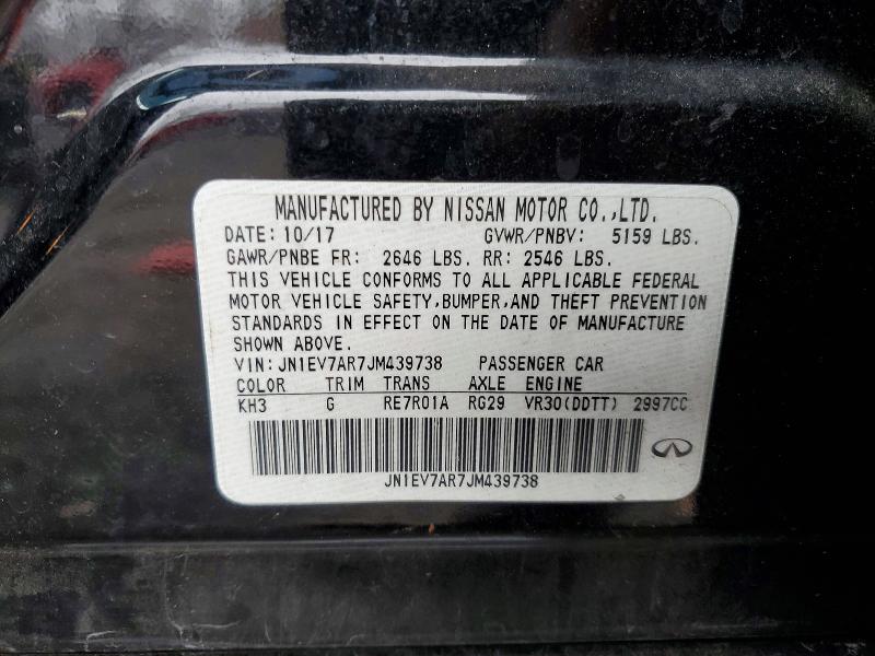 45954386 :رقم المزاد ، JN1EV7AR7JM439738 vin ، 2018 Infiniti Q50 مزاد بيع
