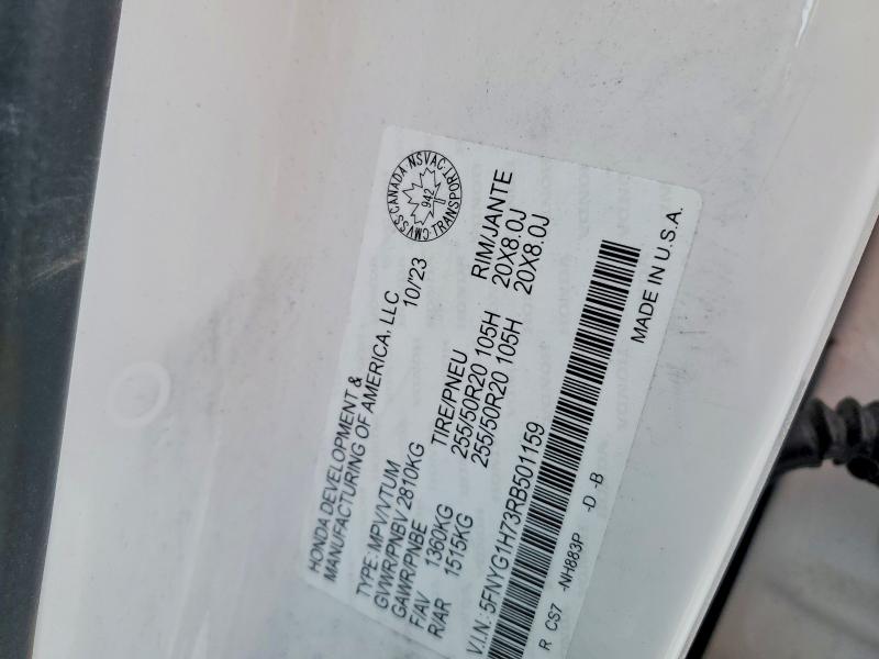 79438815 :رقم المزاد ، 5FNYG1H73RB501159 vin ، 2024 Honda Pilot مزاد بيع