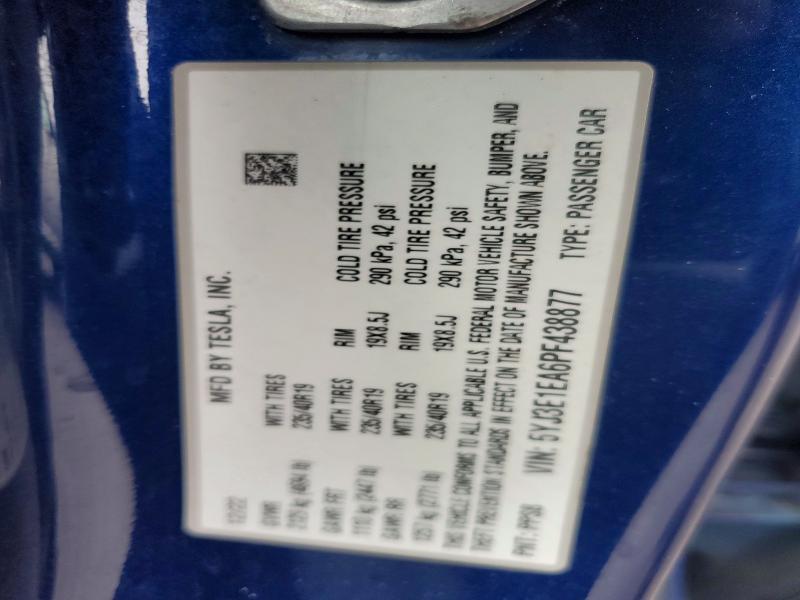 Продажа на аукционе авто 2023 Tesla Model 3, vin: 5YJ3E1EA6PF438877, номер лота: 46167886