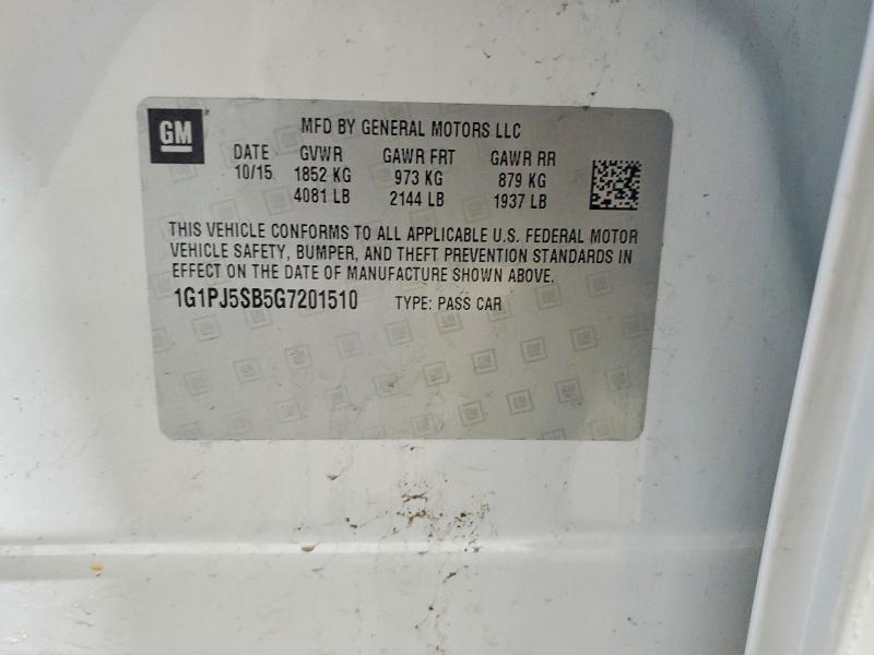 47424356 :رقم المزاد ، 1G1PJ5SB5G7201510 vin ، 2016 Chevrolet Cruze Limited مزاد بيع